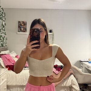 Elegant Cream Women's Crop Top